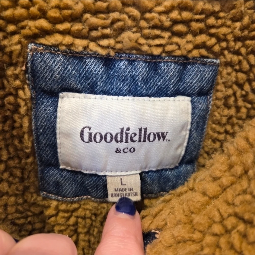 Sherpa-Lined Denim Trucker Jacket/Coat Men's Size Large New Fall Winter Outdoor - Picture 9 of 9